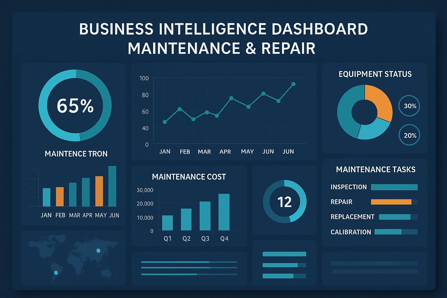 داشبورد هوش تجاری تعمیرات و نگهداری