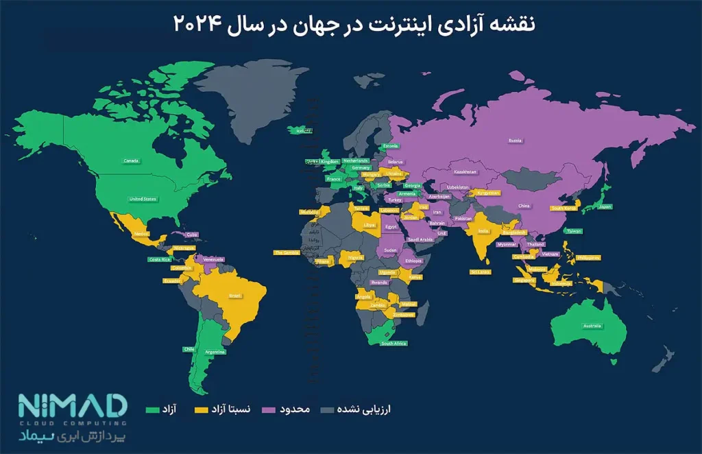نقشه قطعی اینترنت جهان